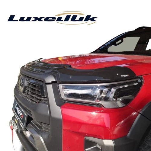 FOR TOYOTA HILUX 2020 UP BAT STYLE GLOSS BLACK BONNET STONE WIND DEFLECTOR - Luxell Europe