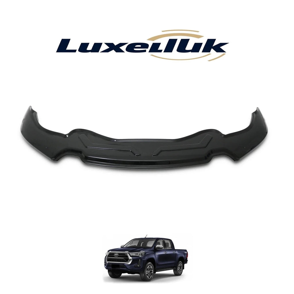FOR TOYOTA HILUX 2020 UP BAT STYLE GLOSS BLACK BONNET STONE WIND DEFLECTOR - Luxell Europe
