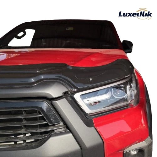 FOR TOYOTA HILUX 2020 UP BAT STYLE GLOSS BLACK BONNET STONE WIND DEFLECTOR - Luxell Europe