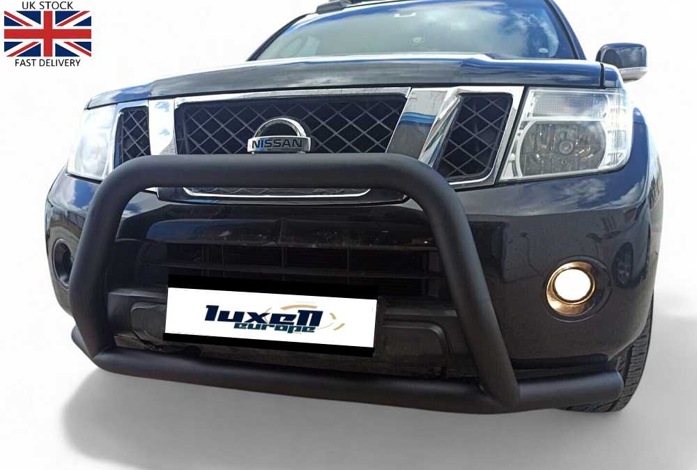 Front Nudge A - Bar Bull Bar - Black, 76mm - Fits Nissan Navara 2016 - Onwards - Luxell Europe