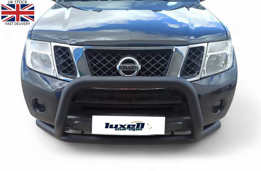 Front Nudge A - Bar Bull Bar - Black, 76mm - Fits Nissan Navara 2016 - Onwards - Luxell Europe