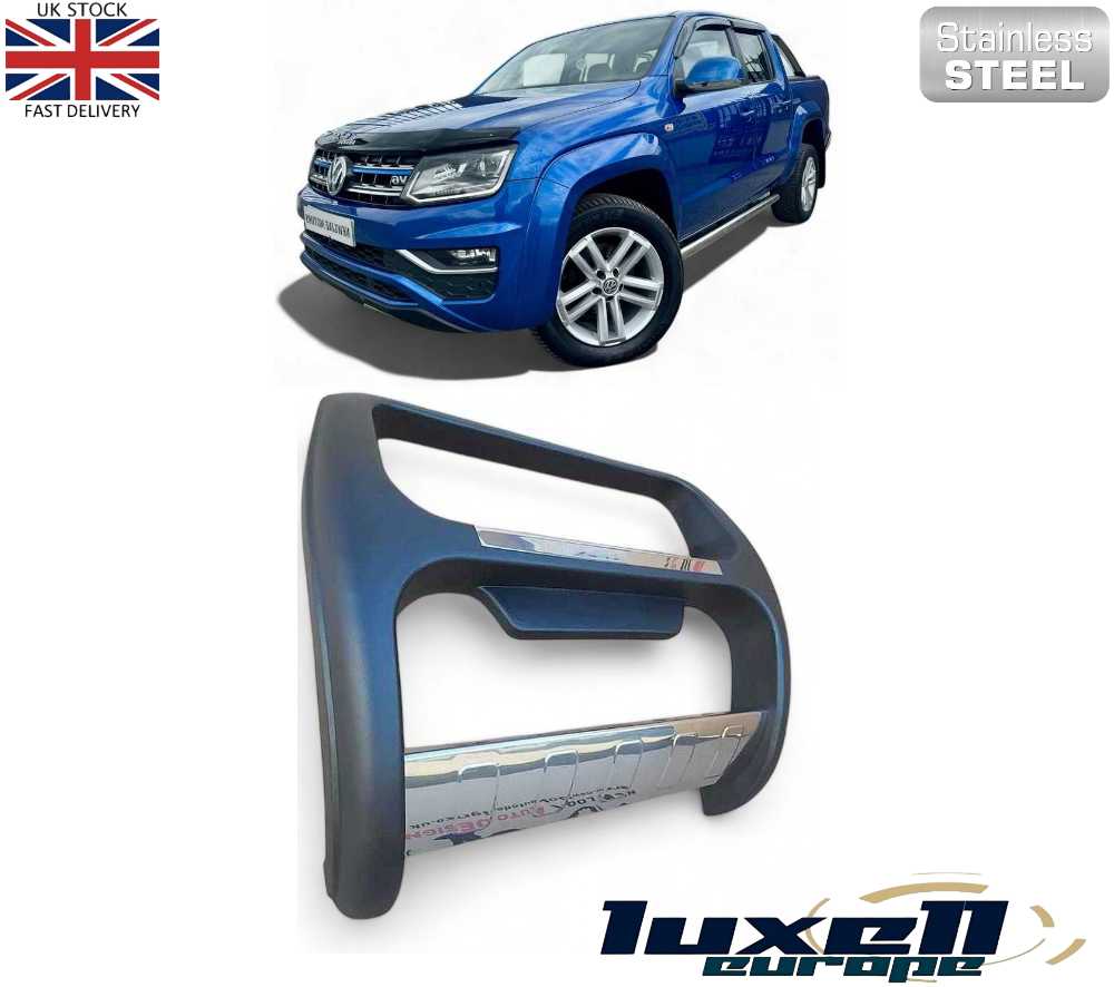 Front Nudge A - BAR Predator Bull Bar - Black & Chrome for VW Amarok 2010 - 2021 - Luxell Europe