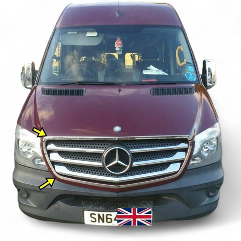 Front Outer Grill Streamer Set - 2 Pcs for Mercedes Sprinter W906 (2013-2017) - Luxell Europe