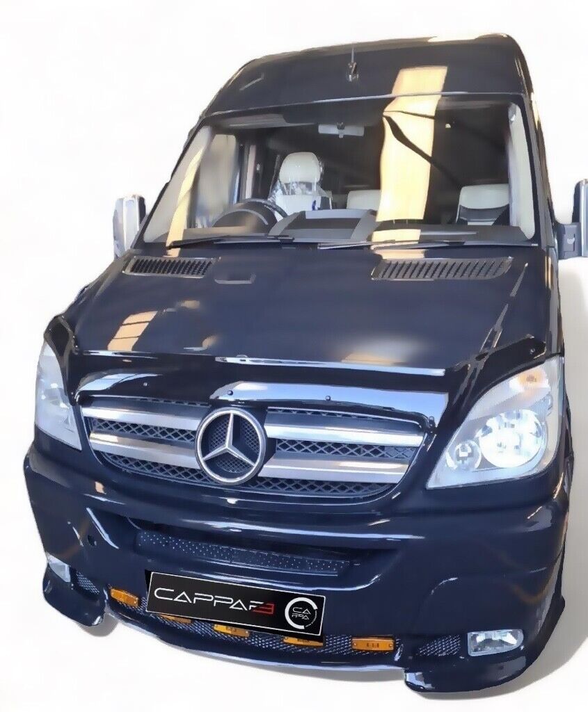 Gloss Black Bonnet Protector Stone Deflector for Mercedes Sprinter 2006-2012 - Luxell Europe