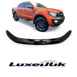 Gloss Black Bonnet Protector Wind Stone Deflector FITS FORD RANGER 2011 - 2015 - Luxell Europe