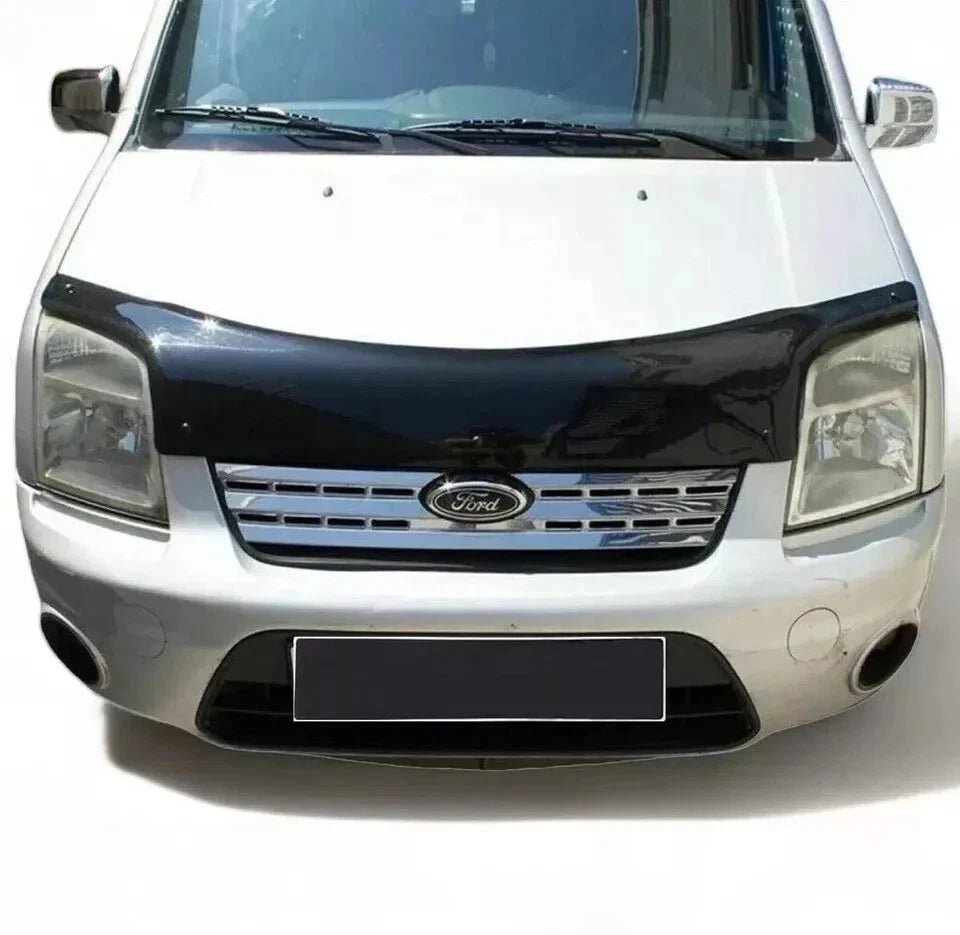 GLOSS BLACK BONNET WIND STONE PROTECTOR FOR FORD TRANSIT CONNECT 2002 - 2013 - Luxell Europe