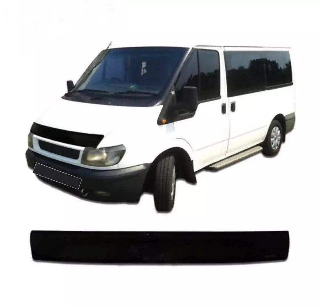 GLOSS BLACK BONNET WIND STONE PROTECTOR FOR FORD TRANSIT MK6 2000 - 2006 - Luxell Europe