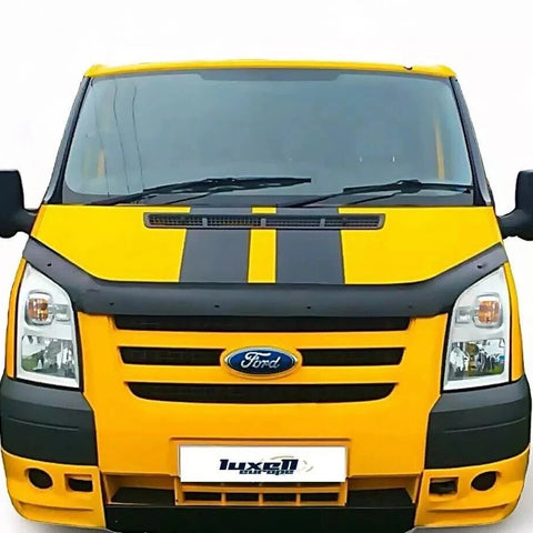 GLOSS BLACK BONNET WIND STONE PROTECTOR FOR FORD TRANSIT MK7 2006 - 2013 - Luxell Europe