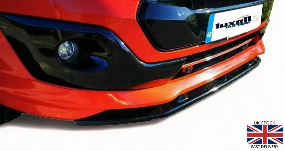 Gloss Black Front Lower Splitter Spoiler Lip fits Ford Transit Custom 2012–2017 | Front Bumper Lip Trim - Luxell Europe