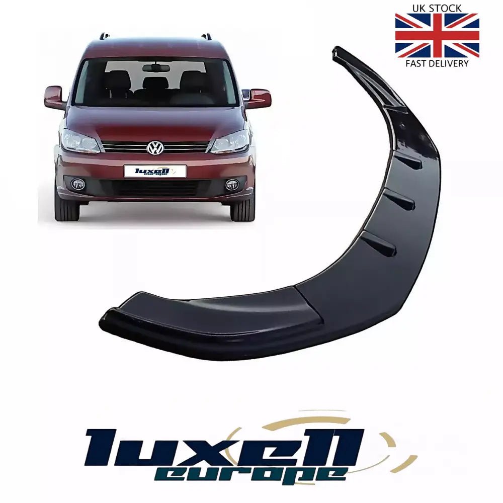 Gloss Black Front Splitter Lip Spoiler fits VW Caddy MK4 2015–2020 | Lower Bumper Trim - Luxell Europe