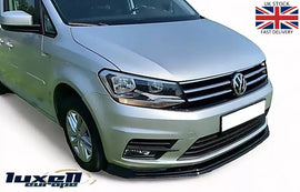 Gloss Black Front Splitter Lip Spoiler fits VW Caddy MK4 2015–2020 | Lower Bumper Trim - Luxell Europe