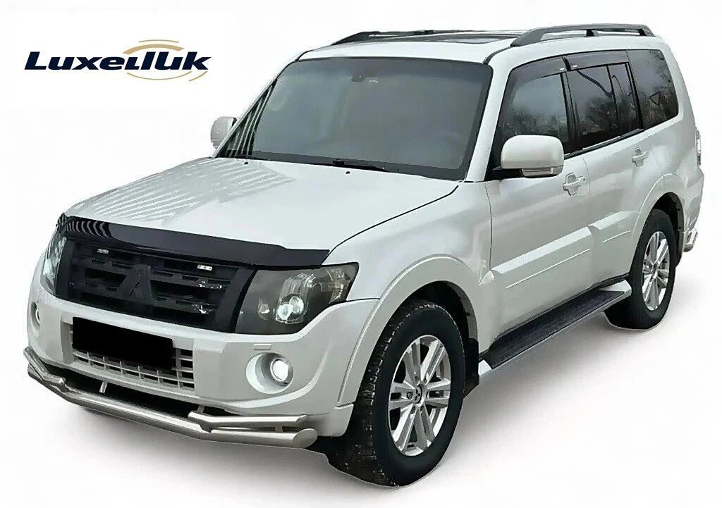 GLOSS BLACK GLOSS BONNET WIND STONE PROTECTOR FOR Mitsubishi Pajero Shogun 2007 - 2019 - Luxell Europe