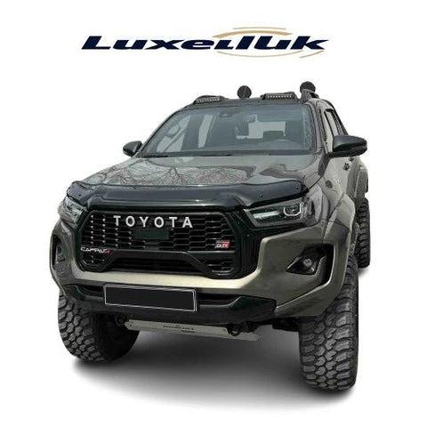 GLOSS BLACK GLOSS BONNET WIND STONE PROTECTOR FOR TOYOTA HILUX 2020 - 2024 - Luxell Europe