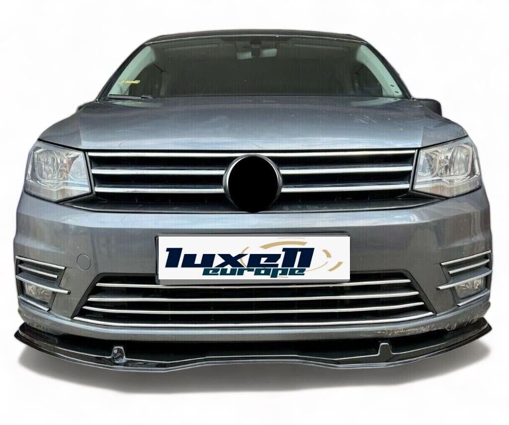 Gloss Black Lower Front Splitter Spoiler Bumper Lip for VW Caddy MK4 2015-2020 - Luxell Europe