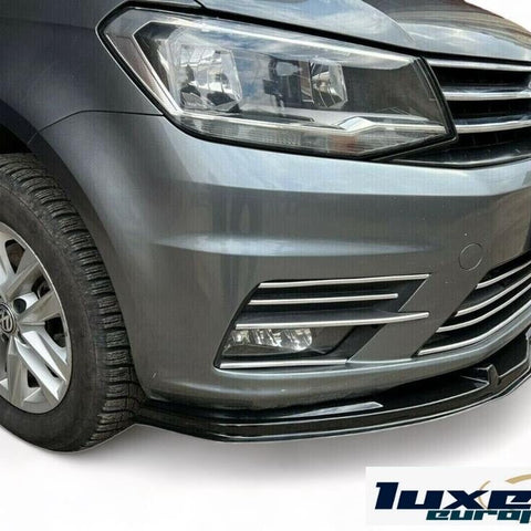 Gloss Black Lower Front Splitter Spoiler Bumper Lip for VW Caddy MK4 2015-2020 - Luxell Europe