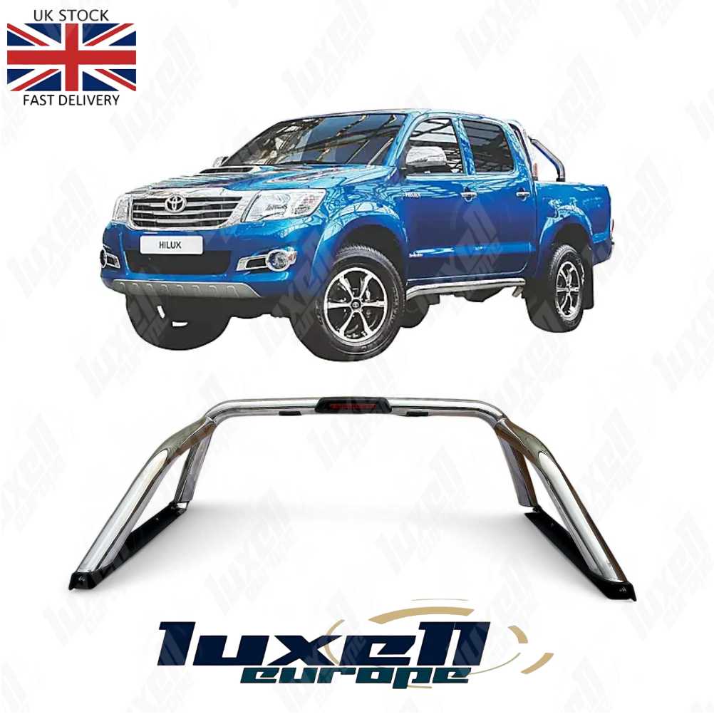 LED High - quality Stainless Steel Roll bar with Brake lights Fits Hilux 2015 - 2024 - Luxell Europe