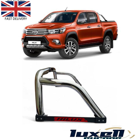 LED High - quality Stainless Steel Roll bar with Brake lights Fits Hilux 2015 - 2024 - Luxell Europe