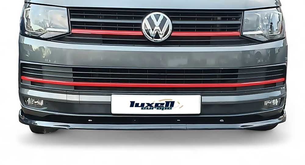 Lower Front Gloss Black Splitter Spoiler Lip for Transporter T6 2015-2018 - Luxell Europe