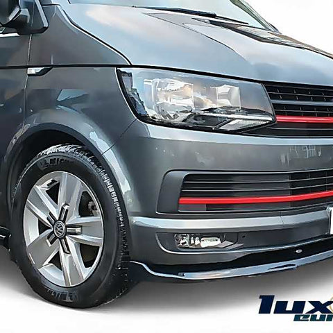 Lower Front Gloss Black Splitter Spoiler Lip for Transporter T6 2015-2018 - Luxell Europe