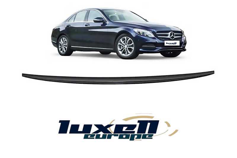 Piano Black Rear Boot Spoiler Lip Addon Fits Mercedes C Class Saloon 2014-2021 - Luxell Europe