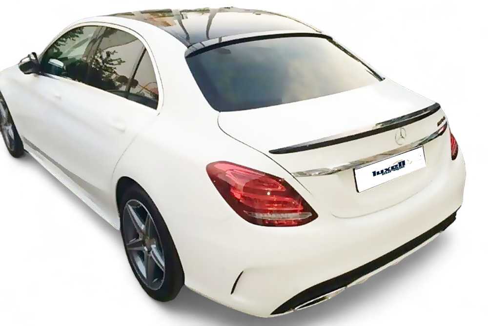 Piano Black Rear Boot Spoiler Lip Addon Fits Mercedes C Class Saloon 2014-2021 - Luxell Europe