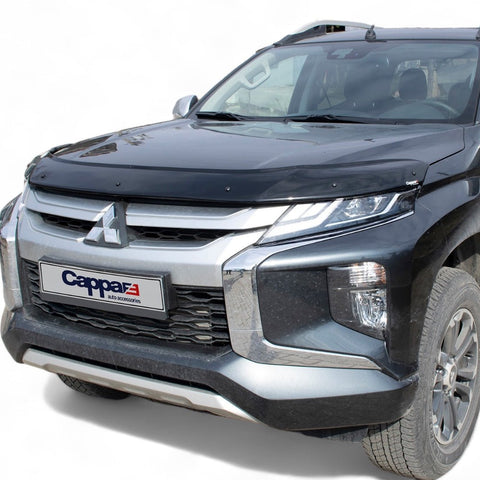 Premium Black Bonnet Protector Stone Deflector Guard for Mitsubishi L200 2019-2023 - Luxell Europe