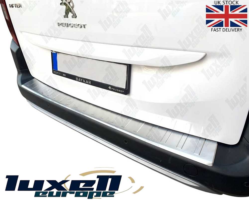 Premium Chrome Rear Bumper Protector Guard for Citroen Berlingo, Vauxhall Combo E, Peugeot Rifter, and Peugeot Partner (2018 - 2024) - Luxell Europe