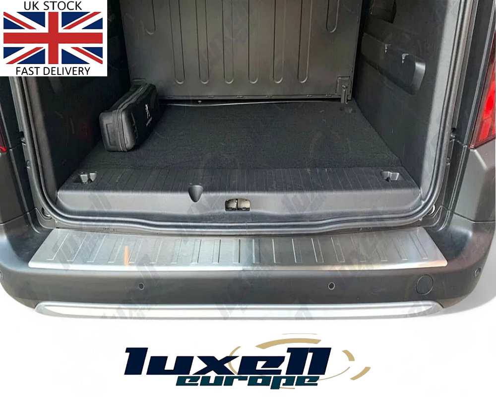 Premium Chrome Rear Bumper Protector Guard for Citroen Berlingo, Vauxhall Combo E, Peugeot Rifter, and Peugeot Partner (2018 - 2024) - Luxell Europe