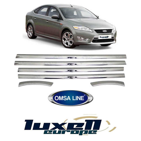 Premium Chrome Window Trim for Ford Mondeo MK4 (2007–2014) – 6 - Piece Sill & Frame Set - Luxell Europe