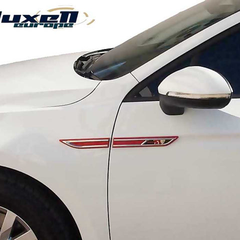 Red Fender Trim for Volkswagen Passat 2015-2024 2-Piece ABS Plastic + Stainless Steel (B8-B8.5-SD-SW) - Luxell Europe