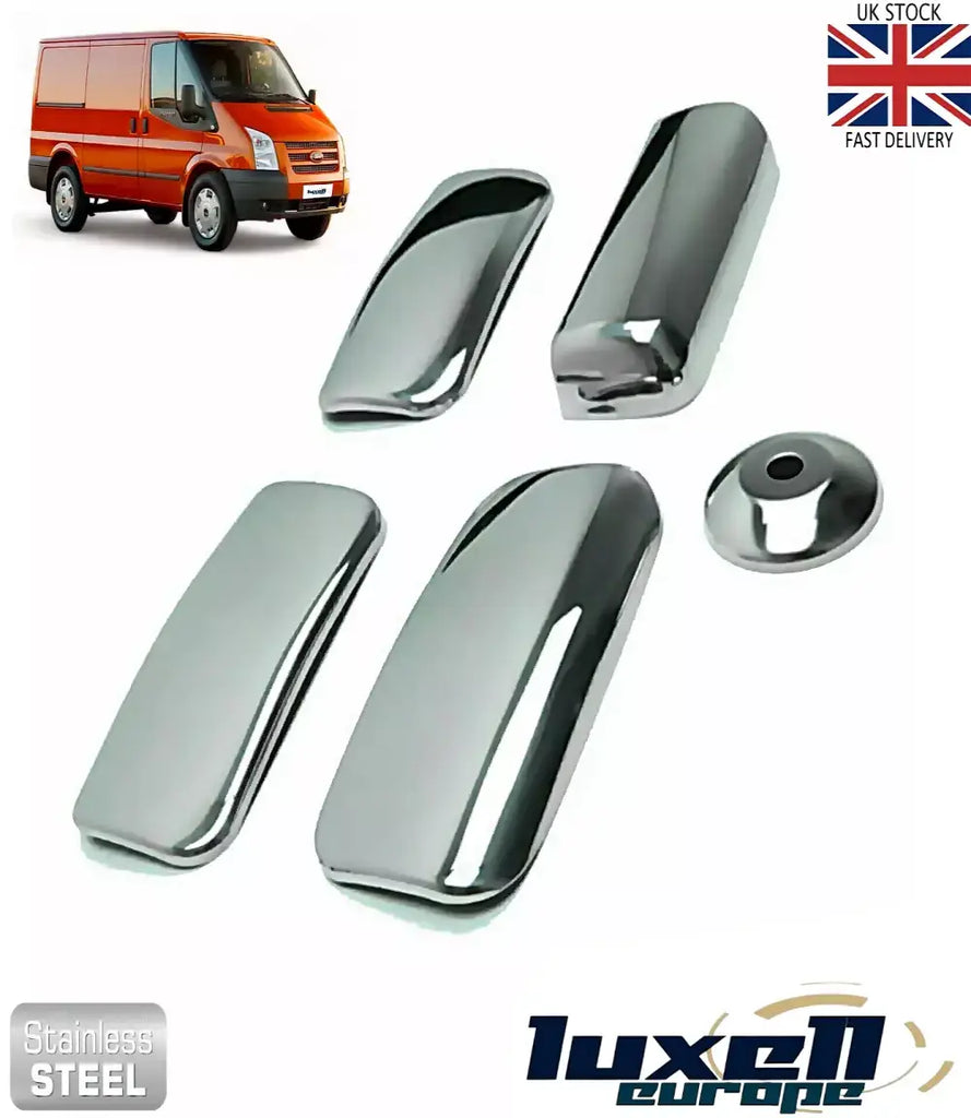 Fits Ford Transit MK6 MK7 2000-2013 Chrome Exterior Door Handle Cover Set 5 Pcs (4 DOOR)