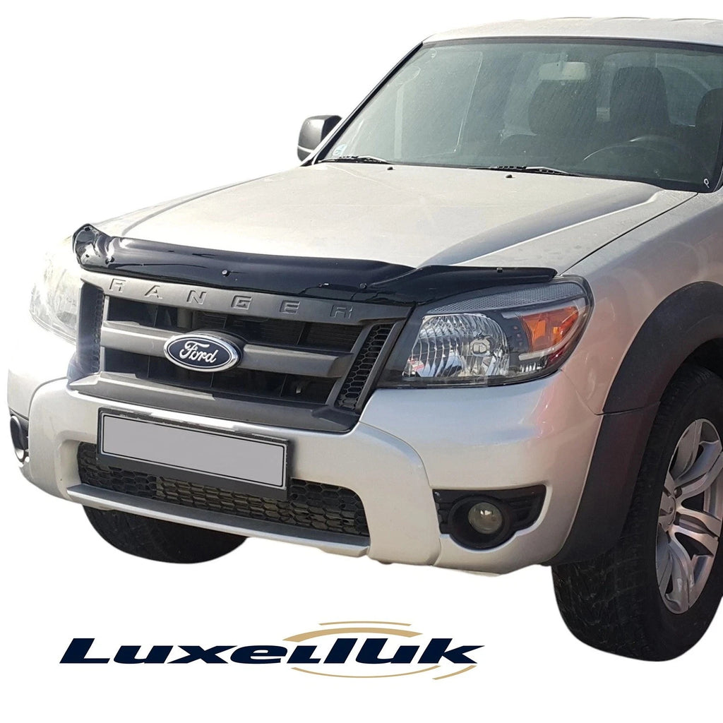 GLOSS BLACK GLOSS BONNET WIND STONE PROTECTOR FOR FORD RANGER 2009-2011