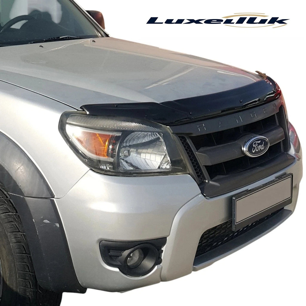GLOSS BLACK GLOSS BONNET WIND STONE PROTECTOR FOR FORD RANGER 2009-2011