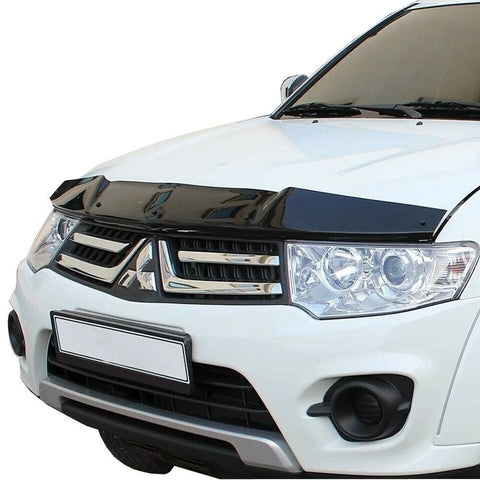 GLOSS BLACK BONNET WIND STONE PROTECTOR FOR MITSUBISHI L200 TRITON 2007-2015