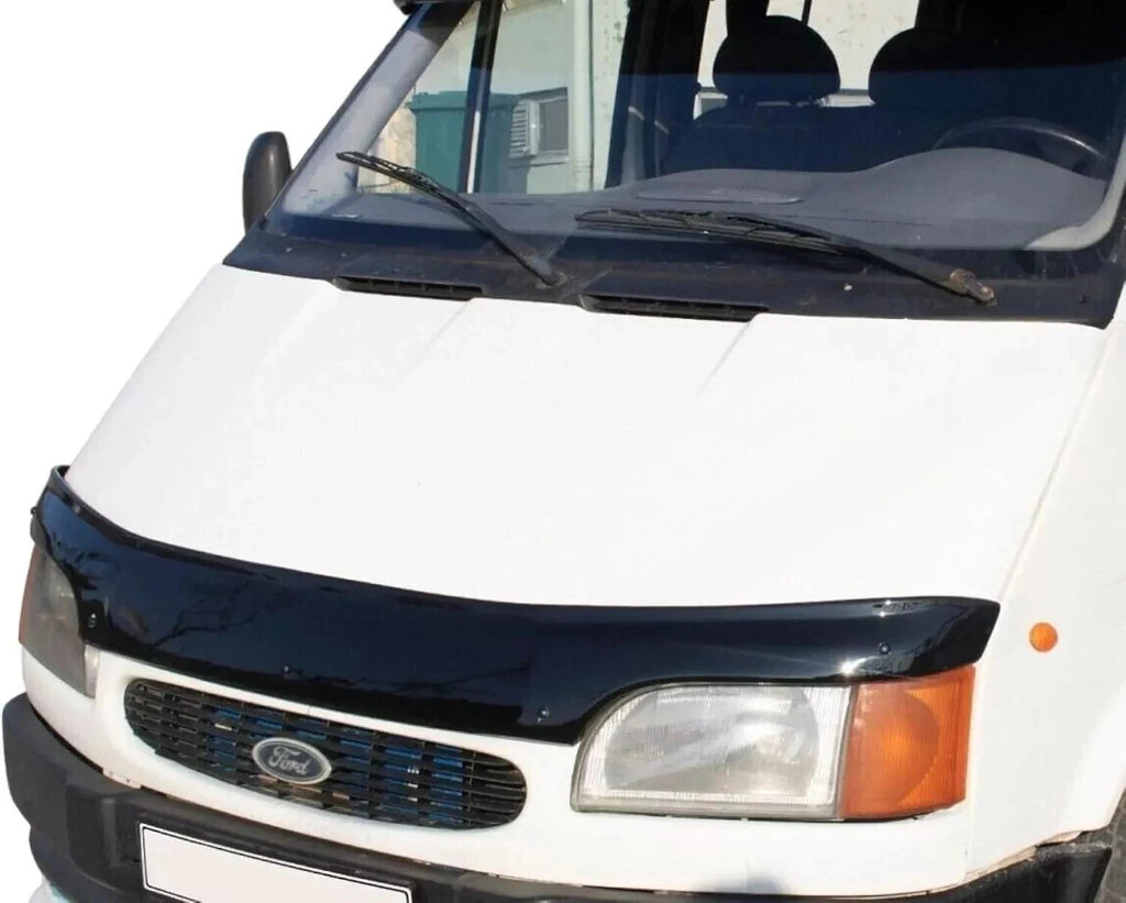 GLOSS BLACK BONNET WIND STONE PROTECTOR FOR FORD TRANSIT MK5 1994-2002