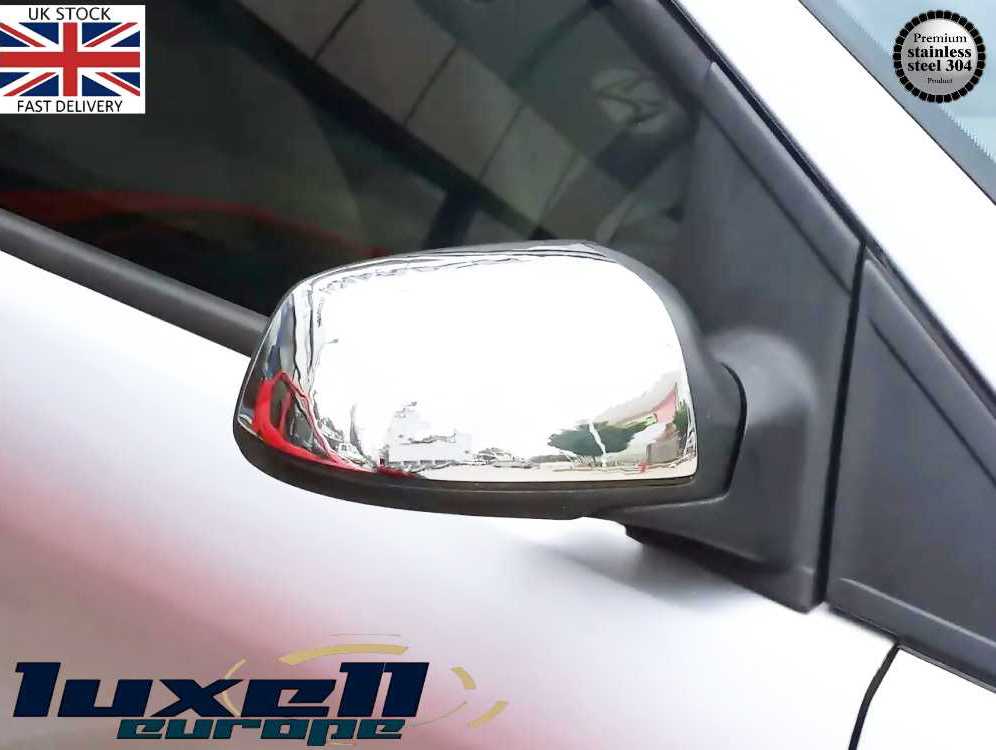 2-Piece Chrome Door Wing Mirror Covers - Compatible with Ford C-Max, Fiesta V, Focus MK2, Fusion - Stylish Upgrade for Your Vehicle