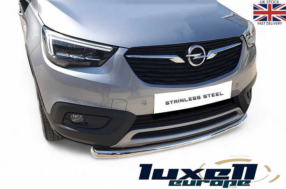 Single Bull Bar Nudge Bar - 60mm Stainless Steel for Vauxhall Grandland X (2017 - 2021) - Luxell Europe