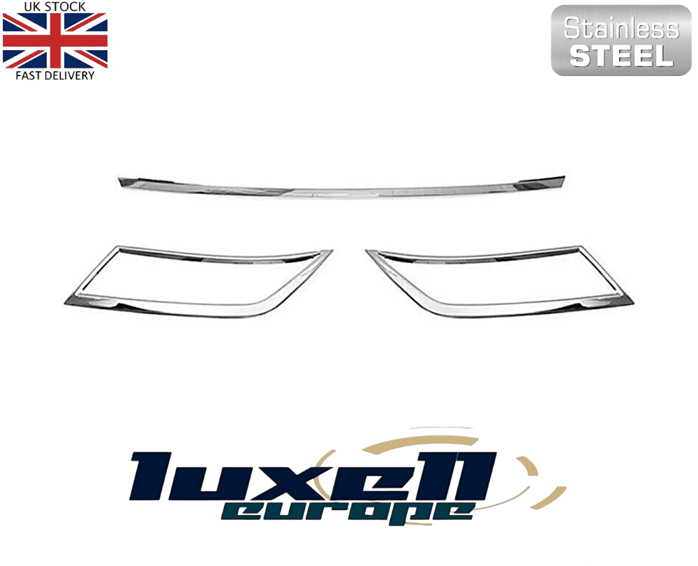 Skoda Octavia MK3 2013 - 2020 Chrome Exhaust Deflector Frame Trim 3 Pcs Set - Luxell Europe