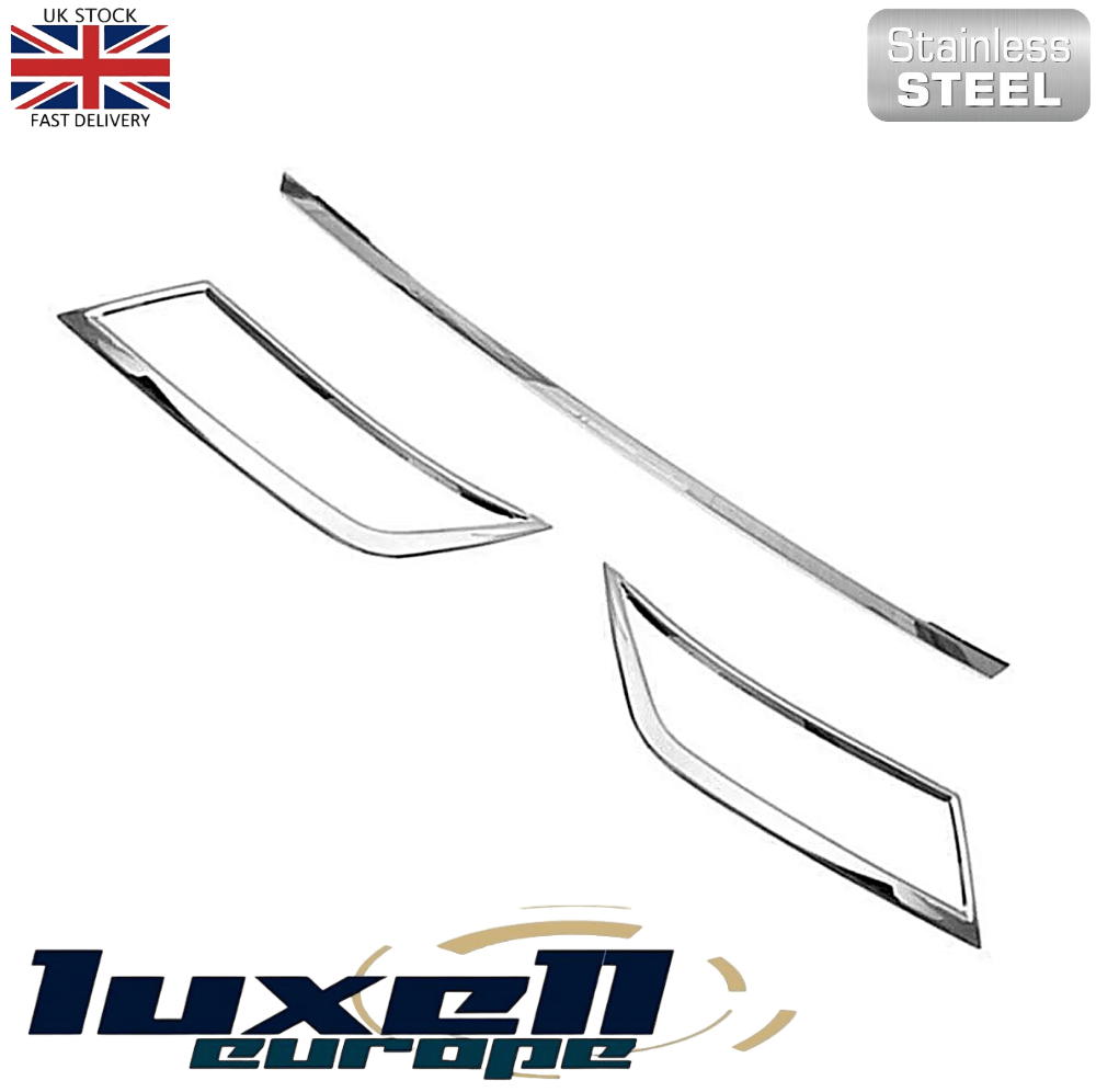 Skoda Octavia MK3 2013 - 2020 Chrome Exhaust Deflector Frame Trim 3 Pcs Set - Luxell Europe