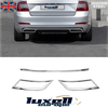 Skoda Octavia MK3 2013 - 2020 Chrome Exhaust Deflector Frame Trim 3 Pcs Set - Luxell Europe