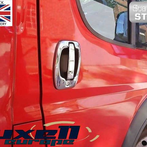 Stainless Steel Door Handle Covers (2 Doors) - Fits Fiat Ducato, Boxer, Relay (2006 Onwards) - Luxell Europe