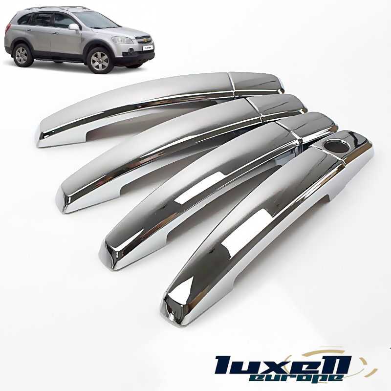 Stainless Steel Door Handle Covers for Chevrolet Captiva, Epica, Trax - Set of 8, 4 Doors - Luxell Europe