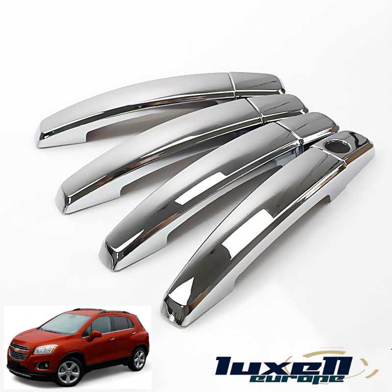 Stainless Steel Door Handle Covers for Chevrolet Captiva, Epica, Trax - Set of 8, 4 Doors - Luxell Europe