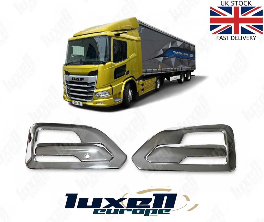 Stainless Steel Door Handle Covers for DAF XF, XG, XG+ (Right - Hand Drive) – Durable & Stylish Upgrade 2023 - Luxell Europe