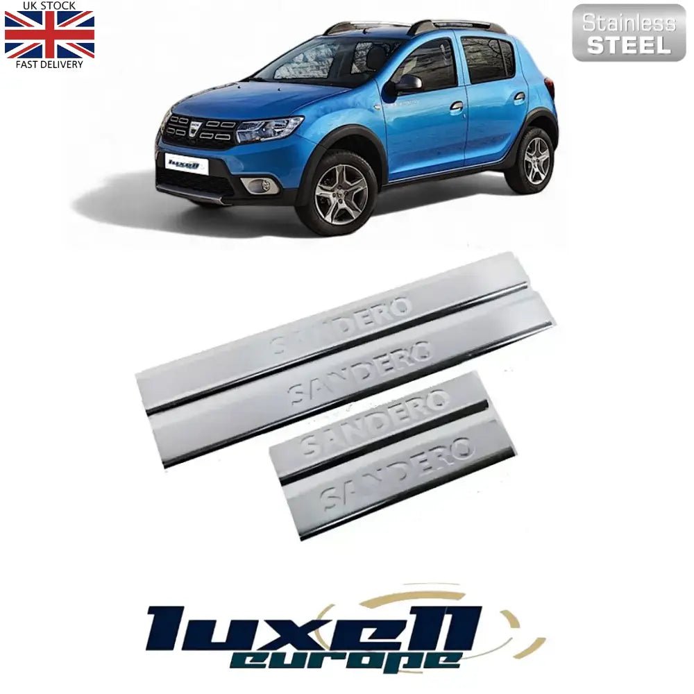 Stainless Steel Door Sill Scratch Protector Guard for Dacia Sandero Stepway (2013 - 2024) - Luxell Europe