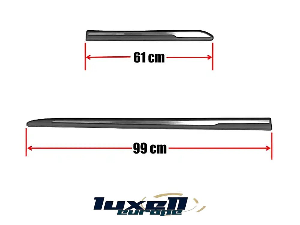 Universal ABS and Chrome Side Door Protector Streamer Strips 4 Pieces (61-99cm) - Luxell Europe