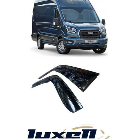 Wind Rain Deflectors LH & RH (2 Pieces) for Ford Transit MK8 2014-2022 - Enhanced Visibility - Luxell Europe