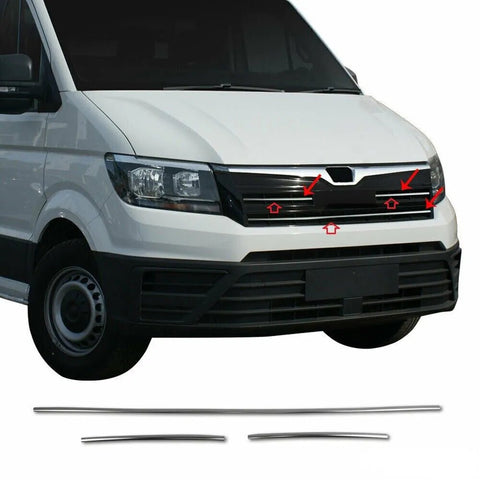 Fits MAN TGE 2017-2021 Chrome Front Grille Trim Streamer 3 Pcs