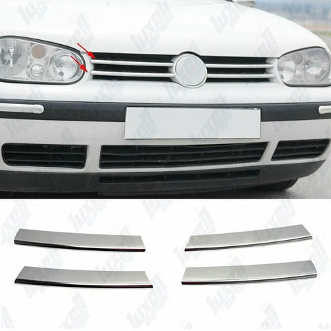 %50 OFF ! Fits VW Golf MK4 1998-2004 Chrome Front Grille Trim Streamer 4 Pcs - Luxell Europe