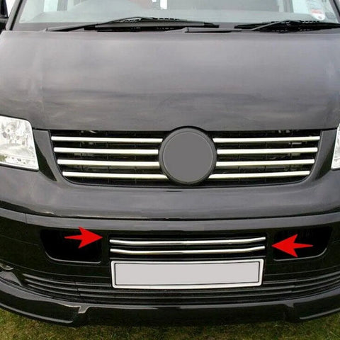 %50 OFF ! Fits VW T5 Transporter 2003-2009 Chrome Front Grille Lower Trim Streamer 2 Pcs - Luxell Europe